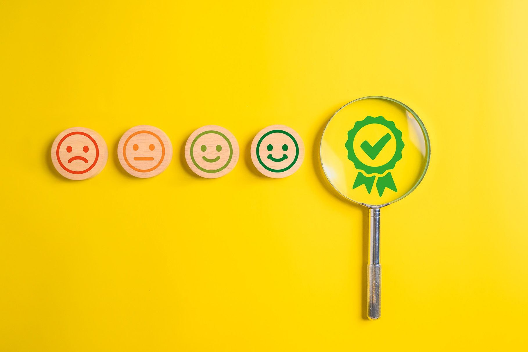 satisfaction with smiley face emoticons